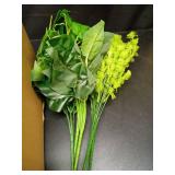 Clycaloor 18Pcs Outdoor Artificial Boxwood UV Resistant Fake Stems Plants, Faux Plastic Greenery for Indoor Outside Hanging Plants Garden Porch Window Box Home Wedding Farmhouse DÃ©cor - Retail: $31