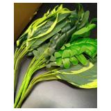 Clycaloor 18Pcs Outdoor Artificial Boxwood UV Resistant Fake Stems Plants, Faux Plastic Greenery for Indoor Outside Hanging Plants Garden Porch Window Box Home Wedding Farmhouse DÃ©cor - Retail: $31