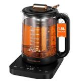Narcissus Electric Kettle Temperature Control Â±5â, 1.8L Glass Electric Tea Kettle with Removable Infuser for Flowers & Fruit Tea, 1200W Fast Boiling, 6 Hours Keep Warming, Black - Retail: $42
