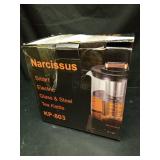 Narcissus Electric Kettle Temperature Control Â±5â, 1.8L Glass Electric Tea Kettle with Removable Infuser for Flowers & Fruit Tea, 1200W Fast Boiling, 6 Hours Keep Warming, Black - Retail: $42