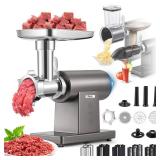 Flyseago Electric Meat Grinder 3200W Multifunctional Meat Grinders Chopper Machine with Cutting Blade 3 Grinding Plates 3 Sausage Stuffers Kubbe Kit Juicer Cheese Grater Veggie Shredder Slicer - Retai