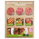 Flyseago Electric Meat Grinder 3200W Multifunctional Meat Grinders Chopper Machine with Cutting Blade 3 Grinding Plates 3 Sausage Stuffers Kubbe Kit Juicer Cheese Grater Veggie Shredder Slicer - Retai