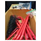 cadciehe Soccer Rebounder Kickback Football Rebound Net Adjustable Rebound Net Portable Soccer Kickback Training Equipment for Lacrosse Softball Baseball Football Red - Retail: $36