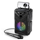 Portable Bluetooth Speaker with RGB Multicolor Rhythm Light, Portable Bluetooth Speaker with Microphone, Support USB/TF/FM/AUX/TWS, Suitable for Home Party - Retail: $88