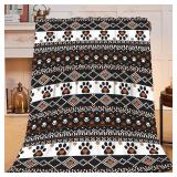 Lovira Dog Throw Blanket Dog Paw Print Throw Blankets Gifts Stuff Decor Flannel for Lover Men Women 40"x50" - Retail: $20