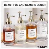 MHDCLY Coffee Bar Accessories, Coffee Syrup Dispenser - 4pack,16.9oz Syrup Dispenser with Labels,Syrup Pump Dispenser for Coffee Bar(Gold Pump) - Retail: $22