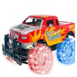 ArtCreativity Light Up Red Monster Truck, 1 Piece, 8 Inch Monster Truck Toy with Flashing LED Tires & Batteries, Push n Go Car Toys for Kids, Fun Gift for Boys & Girls Ages 3 & Up - Retail: $20