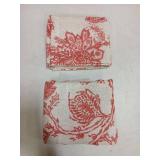 DriftAway Freda Jacobean Floral Linen Blend Blackout Thermal Insulated Energy Saving Privacy Window Linen Curtain Valance Rod Pocket 2 Layers Single 52 Inch by 14 Inch Plus 2 Inch Header Red Beige 2 P