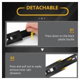 12 inch Ball Bearing Drawer Slides 6 Pairs (12pcs) - 100LB Capacity, Full Extension Side Mount Slides for Kitchen Cabinets, Wardrobes, Office Furniture (Black 12inch) - Retail: $31