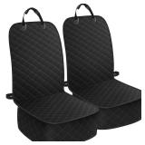 ELONGRIVER Dog Car Seat Covers, Waterproof Front Seat Cover for Dogs, Scratch-Proof, Nonslip Pet Passenger Seat Cover Protector, Universal Fit for Cars Trucks SUVs, Standard Size, 2 Packs Black - Reta