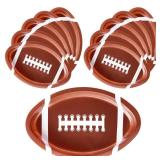 JOYIN 12 Pcs Football Plastic Trays, 11.5" X 7.5" Football Snack Trays & Platter, Sports Event Tailgate Party Supplies - Retail: $13