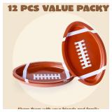 JOYIN 12 Pcs Football Plastic Trays, 11.5" X 7.5" Football Snack Trays & Platter, Sports Event Tailgate Party Supplies - Retail: $13