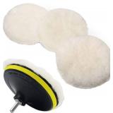 IPELY 6 Pcs 5 Inch Wool Polishing Buffing Pad Polishing Buffing Wheel for Drill Buffer Attachment with M14 Drill Adapter - Retail: $13