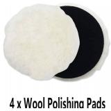 IPELY 6 Pcs 5 Inch Wool Polishing Buffing Pad Polishing Buffing Wheel for Drill Buffer Attachment with M14 Drill Adapter - Retail: $13