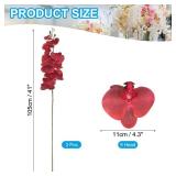 PATIKIL Artificial Orchid Stems 41", 3 Pack 9 Heads Faux Phalaenopsis Flowers Real Touch Fake Orchid Flower Branch for Vase Home Wedding Decoration, Burgundy - Retail: $27