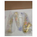 Lewtemi Set of 3 Saxophone for Kids Musical Instruments Toy Saxophone Toy Trumpet and Clarinet with 8 Colored Coded Keys Teaching Songs Gifts for Toddlers Children(Gold) - Retail: $43