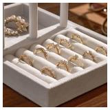 bussdis 3 Tier Bracelet Holder Display - Detachable T Bar Pure White Velvet Bracelet Holder, Jewelry Holder Organizer for Bracelet, Necklace, Earrings, Rings - Retail: $26