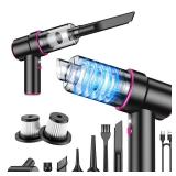 CODN Handheld Car Vacuum Portable Cordless 12000PA, 2 in 1 Handheld Vacuum Cleaner and Air Duster with Multi-Nozzles and LED Light, Mini Hand Held Vacuum Rechargeable for Home, Car, Office, Pet Hair (