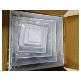 6 Pcs Buffet Risers with Markers and Signs, White Risers for Display for Food, Jewelry Display, and Daily Organization, Acrylic Food Risers, Cube Boxes Nesting Riser (Sizes: 3",4",5",6",7",8")