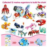 24 PCS Ocean Animal Building Blocks Valentines Day Cards for Kids Classroom School Valentine