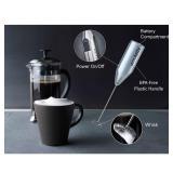 Aerolatte Steam-Free Milk Frother, Satin Finish, 18/8 Stainless Steel Whisk, BPA-Free Plastic Housing, Batteries Included - Retail: $25