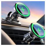 LISEN for 15W MagSafe Car Mount Charger,Magnetic Wireless Cars Charger,Magnetic Phone Holder for Cars,Phone Holders for Your Car Accessories for Men Women Jeep Ford F150 for iPhone 17-12,Samsung,Gifts