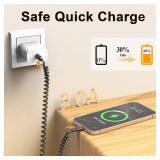 Vienceen Coiled USB C to USB C Cable, 2 Pack Retractable Type C Carplay Cord, Coiled USBC Android Auto Cable for Galaxy S24/S23/S22, iPhone 15/16, Pixel 8, One Plus 12, Moto G8 and CarPlay - Retail: $