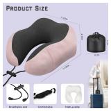 Phent zari Neck Travel Pillow, Upgraded Memory Foam Pillow for Airplane, Machine Washable, Adjustable Flight Pillow, Suitable for Sleeping Airplane, Car, Office and Home (Pink) - Retail: $14