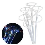 Jiesky 30 Set 27inch Big Clear Balloons Holder Sticks With Cups, Long Reusable Bobo Balloon Holder Sticks For 10in To 30in Various Balloons Birthday Festivals Wedding Party - Retail: $12