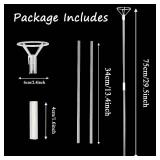 Jiesky 30 Set 27inch Big Clear Balloons Holder Sticks With Cups, Long Reusable Bobo Balloon Holder Sticks For 10in To 30in Various Balloons Birthday Festivals Wedding Party - Retail: $12