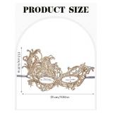 Zinniday Gold Lace Masquerade Mask - 2026 Meduasa Snake Mask with Shiny Rhinestone for Women Men Couples, Venetian Eyemask for Gatsby Halloween Renaissance Festival Party Carnival Evening Prom Ball - 