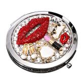 Beaupretty Travel Purse Mirror Lips Compact Mirror Compact Double Sides Mirror for Women - Retail: $15
