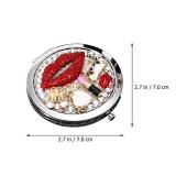 Beaupretty Travel Purse Mirror Lips Compact Mirror Compact Double Sides Mirror for Women - Retail: $15