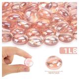 DomeStar 1LB Flat Glass Marbles, Champagne Decorative Marbles for Vases Aquarium Pebbles Fish Tank Rocks Vase Fillers DIY Crafts Table Scatter Decor - Retail: $8