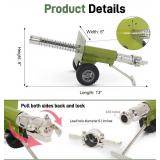 HUIONGS Mini Firecracker Launching Cannon Model, 304 Stainless Steel Heavy Artillery with Spring Recoil Mechanism, Perfect Collectible Gift for Christmas Outdoor Games, Green - Retail: $30