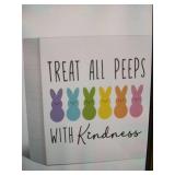 Easter Wooden Box Sign Decor 5 x 5in