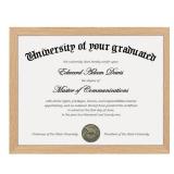 upsimples Certificate Frame with Clear Plexiglass, 8.5 by 11 Picture Diploma Document Degree Frames for Wall and Tabletop, Natural,1 Pack - Retail: $9