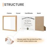 upsimples Certificate Frame with Clear Plexiglass, 8.5 by 11 Picture Diploma Document Degree Frames for Wall and Tabletop, Natural,1 Pack - Retail: $9