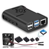 MazerPi Raspberry Pi 4 Case with Cooling Fan and Heatsink for Pi 4B - Retail: $9
