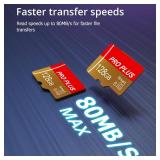 1 Pack TF Card 128GB with Adapter, High Speed Memory Card, UHS-I C10 A1 Memory TF Card for Tablet/Mobile Phone/Camera/Car Audio/Game Console (TF162 Red Gold 128GB) - Retail: $33