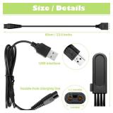 Honoson Head Shaver Power Cord Replacement Electric Shaver Charger Razor Cord USB Cable Charging Data Line and 5 Pieces Cleaning Brush Hair Clipper Compatible with Pitbull/norelco 9188 3188 - Retail: 