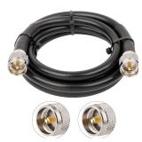 XRDS -RF PL-259 UHF CB Coax Cable 6ft, 50 ohm KMR400 PL-259 UHF Male to SO-239 Male Connector Low Loss Coaxial Cable for HAM & CB Radio, Antenna Analyzer, Dummy Load, AIS Antenna, SWR Meter - Retail: 
