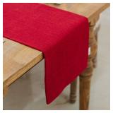 Soft Caddice Faux Linen 2 Side Table Runner, eco-Friendly Fabric Handcrafted Runner, Burgundy 12 x 36 Inch - Retail: $10