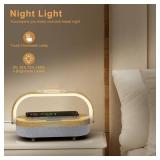 iGaur Nightstand Lamp with Wireless Charger,Unique Gifts for Women 4 in 1 Touch Bedside Lamp,Bluetooth Speaker Lamp,Portable Phone Holder,Dimmable LED Night Light Birthday Gifts for Her, Him, Mom,Dad 