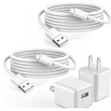 iPhone Charger,2Pack 6FT USB Wall Charger Fast Charging USB Cable Charging Cube Travel Plug Block with 6Foot Fast Cuble Lightning Cable Cord for iPhone 14 13 12 11 Pro Max XS XR X 8 7 SE2022 iPad - Re