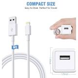 iPhone Charger,2Pack 6FT USB Wall Charger Fast Charging USB Cable Charging Cube Travel Plug Block with 6Foot Fast Cuble Lightning Cable Cord for iPhone 14 13 12 11 Pro Max XS XR X 8 7 SE2022 iPad - Re