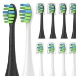YMPBO Toothbrush Replacement Heads Compatible with 7AM2M AM100/AM105/AM110 Electric Toothbrush, Soft Brush Bristles, 5 Pack White + 5 Pack Black - Retail: $9