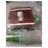 Gatherfun Football Party Supplies Kit Serve 24,Includes Dinner Plates, Dessert Napkins, Cups,Banner and Touchdown Tablecloth for Birthday Gameday Tailgate Decorations, Green (2023053002) - Retail: $22