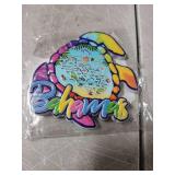 Bahamas Souvenir Sea Turtle Magnet, Colorful Island Map Design, Rainbow Gradient, 3.5 inches