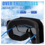 YENPK Ski Goggles Men Women, 2 Pack Snowboard Goggles UV Protection Anti Fog OTG Snow Goggles for Snowmobile Skiing Skating - Retail: $13